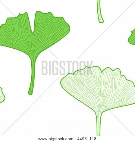 Gingko hojas de patrones sin fisuras - Wallpaper Interior