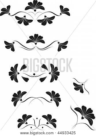 Vektor ornament af blomster og blade