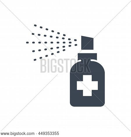Medical Alcohol Spray Disinfector Related Vector Glyph Icon. Disinfector Sign. Sanitizer Icon. Isola