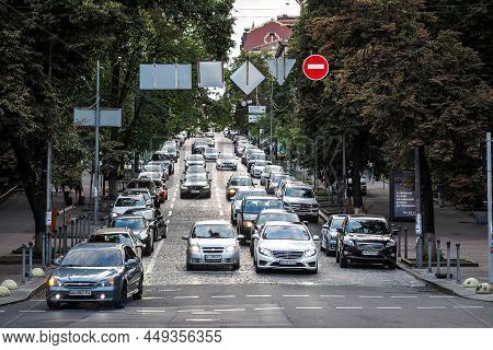 Kiev, Ukraine - July 4, 2019: People On The Streets Of Kiev, Kyiv, Capital Of Ukraine. Selective Foc
