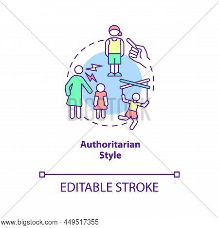 Authoritarian Style Concept Icon. Effect On Children Mental Health Abstract Idea Thin Line Illustrat