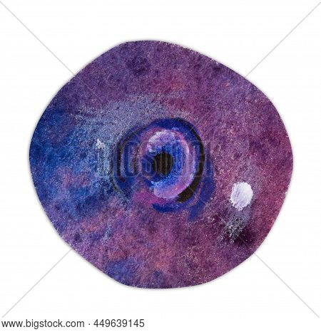 Hand-drawn Watercolor Papercut Single Blueberry Berry. Cute Kawaii Kidcore Style Illustration, Good 
