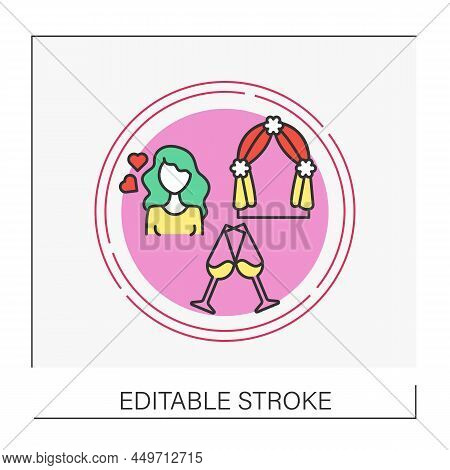 Altarconcept Line Icon. Place For Bride And Groom To Exchange Vows And Get Married.wedding. Vector I
