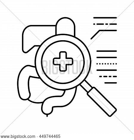 Examining Digestion System Line Icon Vector. Examining Digestion System Sign. Isolated Contour Symbo