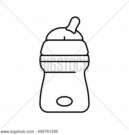 Bottle For Artificial Feeding Baby Line Icon Vector. Bottle For Artificial Feeding Baby Sign. Isolat