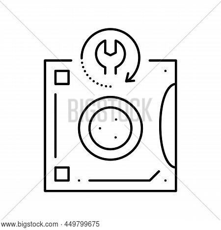 Tape Backup Restore Services Line Icon Vector. Tape Backup Restore Services Sign. Isolated Contour S