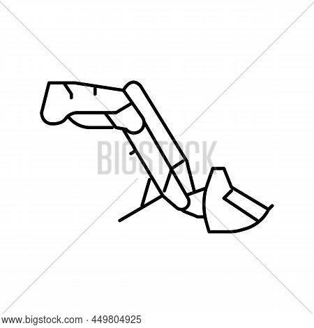 Front End Loader Farm Tool Line Icon Vector. Front End Loader Farm Tool Sign. Isolated Contour Symbo