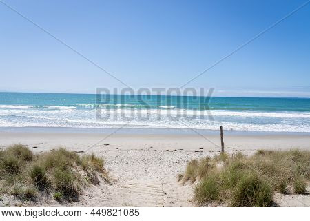 Sand Dunes And Sea Of Papamoa, Mount Maunganui