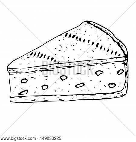 Pastiera Italian Dessert Vector Illustration Hand Drawing Sketch