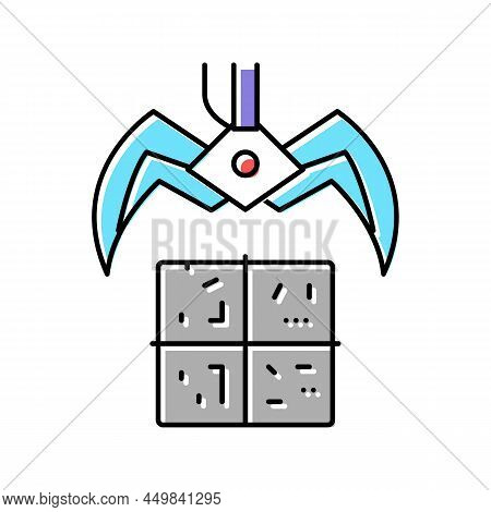 Landfill Claw Loader Color Icon Vector. Landfill Claw Loader Sign. Isolated Symbol Illustration