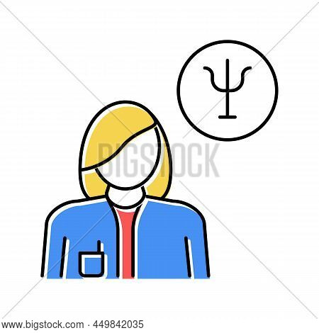 Psychiatry Medical Specialist Color Icon Vector. Psychiatry Medical Specialist Sign. Isolated Symbol