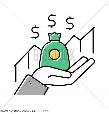 Growth Dividends Precent Color Icon Vector. Growth Dividends Precent Sign. Isolated Symbol Illustrat