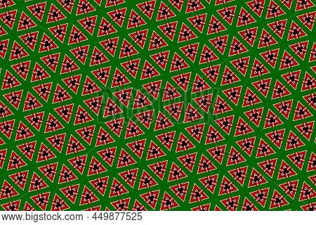 Geometric Pattern In The Colors Of The National Flag Of Kenya. The Colors Of Kenya