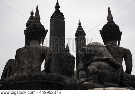 Buddha Statue For Thai People And Foreign Travelers Travel Visit And Respect Praying Blessing With H