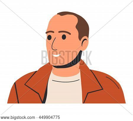 Caucasian Man Isolated. Stylish White Skin Guy In Summer Jacket. Elegant Smiling Male Character In C