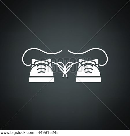April Fool's Day Icon. White On Black Background. Vector Illustration.