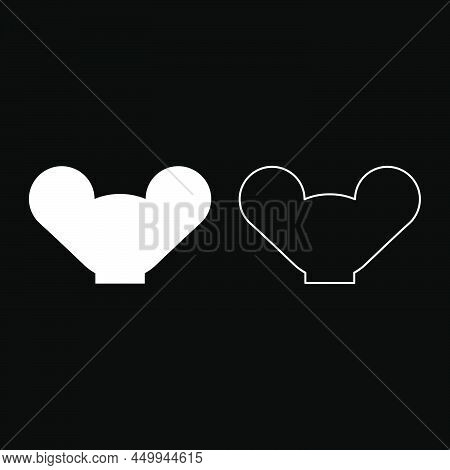Barish Nut Set Icon White Color Vector Illustration Image Simple Solid Fill Outline Contour Line Thi