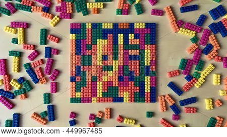 Children\'s Multi-colored Constructor For The Play And Relaxation Of A Small Child