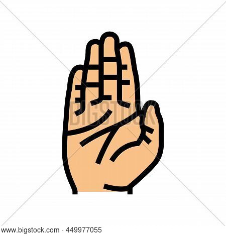 Stop Hand Gesture Color Icon Vector. Stop Hand Gesture Sign. Isolated Symbol Illustration
