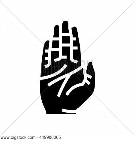 Stop Hand Gesture Glyph Icon Vector. Stop Hand Gesture Sign. Isolated Contour Symbol Black Illustrat