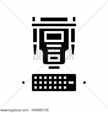 Dvi Cable And Port Glyph Icon Vector. Dvi Cable And Port Sign. Isolated Contour Symbol Black Illustr
