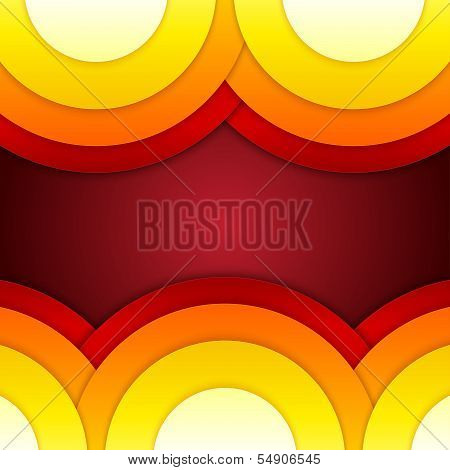 Abstract red, orange and yellow round shapes