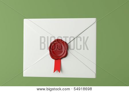 Letter on a green background