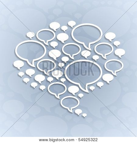 Chat bubble symbol on light grey background