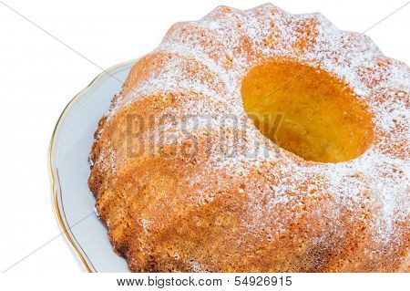 a marble cake for dessert. delicious sweets usually have a lot of calories.