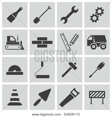Vector black  construction icons set