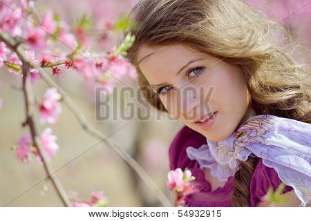 young beautiful woman portrait outdoor