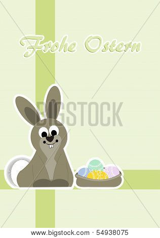 Happy Easter - Easter Card With Easter Bunny