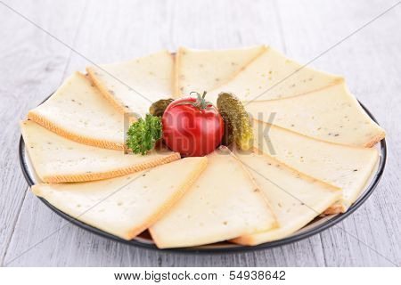 plate of raclette cheese