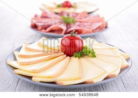 raclette and meats