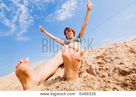 Spaß mit dem sand