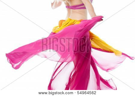 Belly Dancer In Action, Cropped Image.