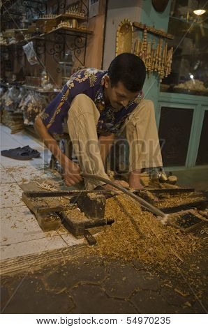 Woodturner Working