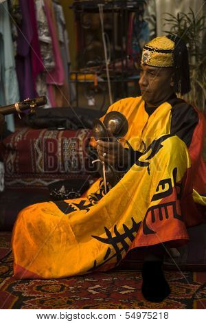 Moroccan Gnawa musician