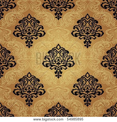 Seamless pattern background.Damask wallpaper.