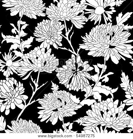 Floral pattern. Background with chrysanthemum.
