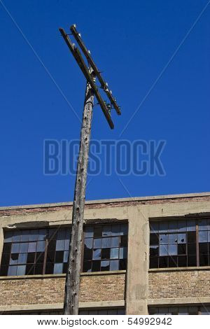 Urban Automotive Blight Telephone Pole