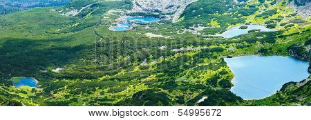 Summer Tatra Mountain Panorama With Lakes, Poland