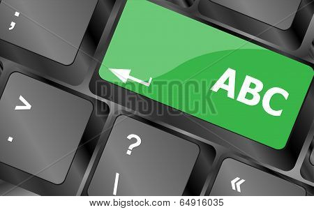 Computer Keyboard With Abc Button - Social Concept