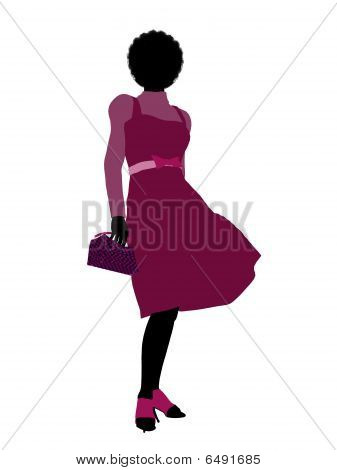 Afro-americana dello Shopping illustrazione Silhouette