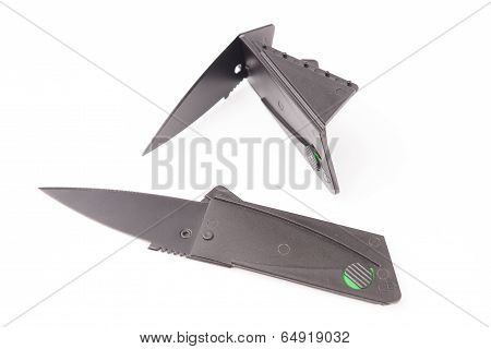Folding knife isolated on white background