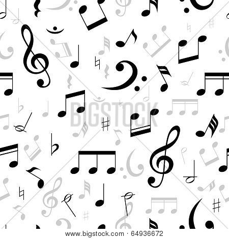 Music notes seamless pattern