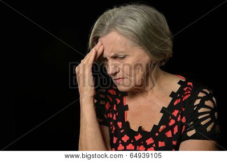 Sad senior woman