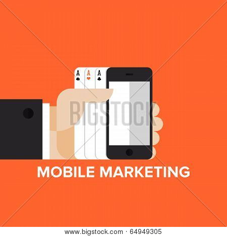 Mobile Marketing Strategy Flat Concept