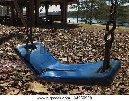 Broken swing at public park