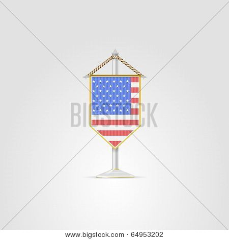Illustration of national symbols of North America countries. USA.